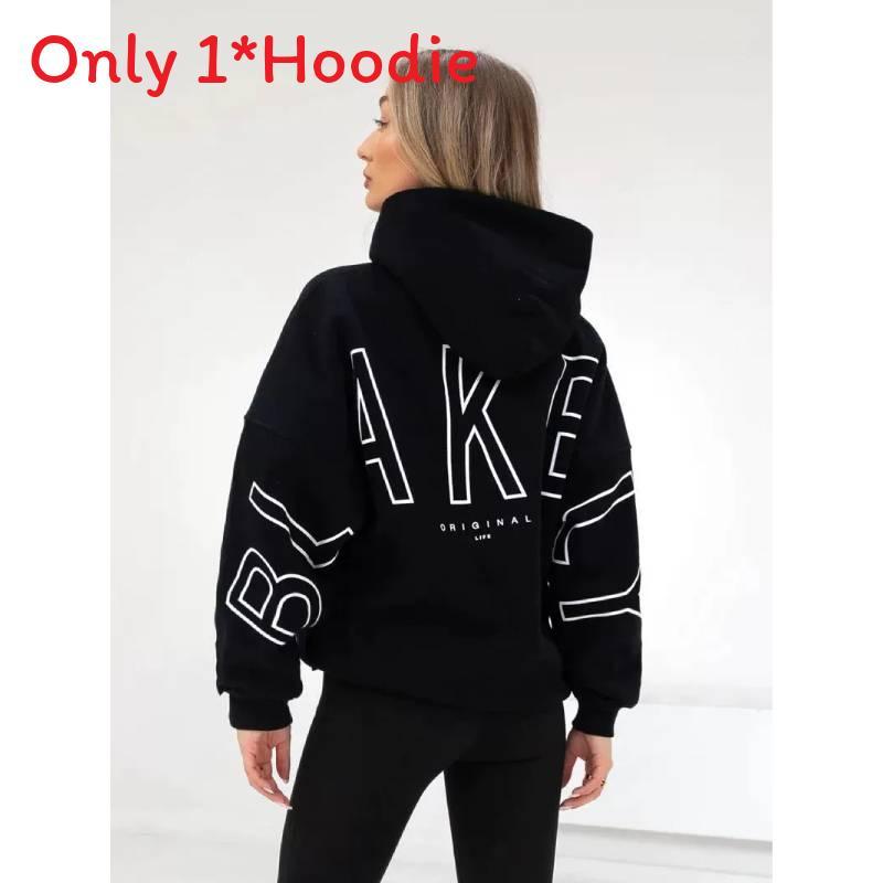 Sweat à capuche imprimé style Hip Hop pour femme en polyester épais pour un style décontracté de rue