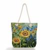 Creative oil painting print thick rope single-shoulder beach bag 7267 CLE