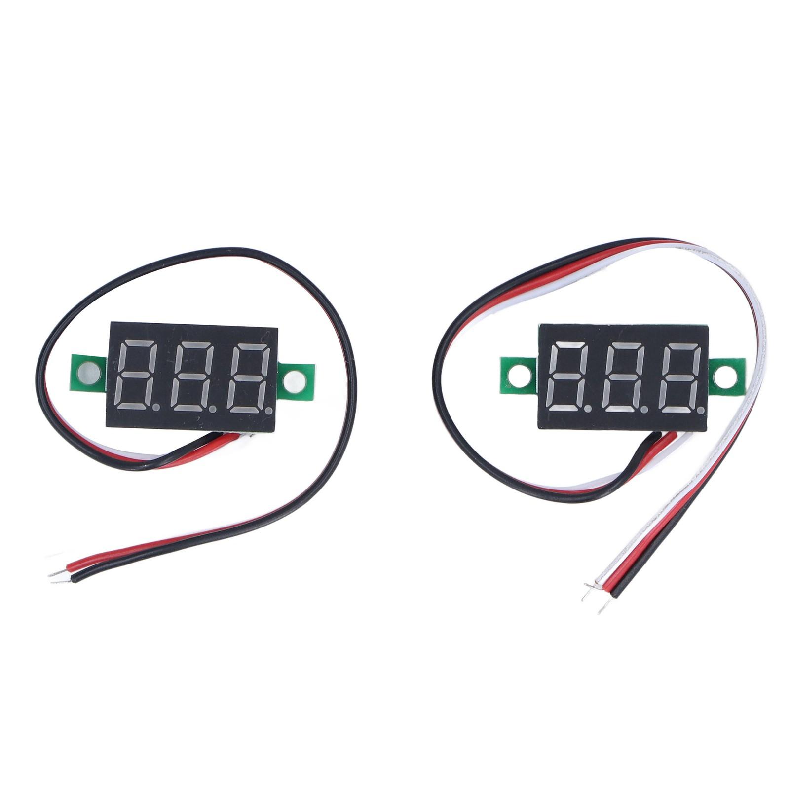 

2Pcs Mini Digital DC Voltmeter LED Display Voltage Tester Meter 3 Wire Red Light 0.36in 030V
