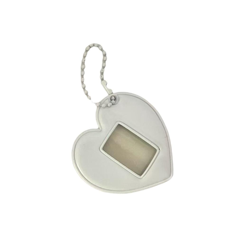 Heart Shape 1 Inch Photo Card Holder Korean Style with Keychain Display Pendant Keychain Cute Design PVC ID Photo Holder