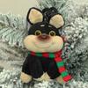 Soft Christmas Plush Doll Bow Creative Dog Pendant Cute Bee Puppy Keychain  Daily