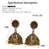 SUNSPICE MS Indian Earrings For Women Bridal Wedding Jewelry Retro Vintage Gypsy Square Hollow Bell Drop Earring Egypt Bijoux
