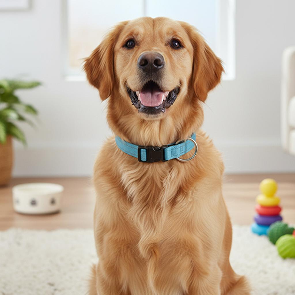 Reflective Dog Collar W/Buckle Reflective Adjustable Pet Neck Band Adjustable Safety Nylon Collar for Small and Medium-Sized Dog