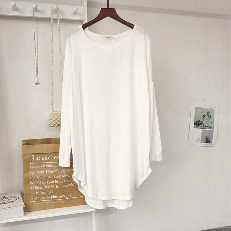 Women's Modal Long-Sleeve Yoga Top - Breathable, Solid Color, Buttocks-Covering Layer for Summer Workouts and Dance.