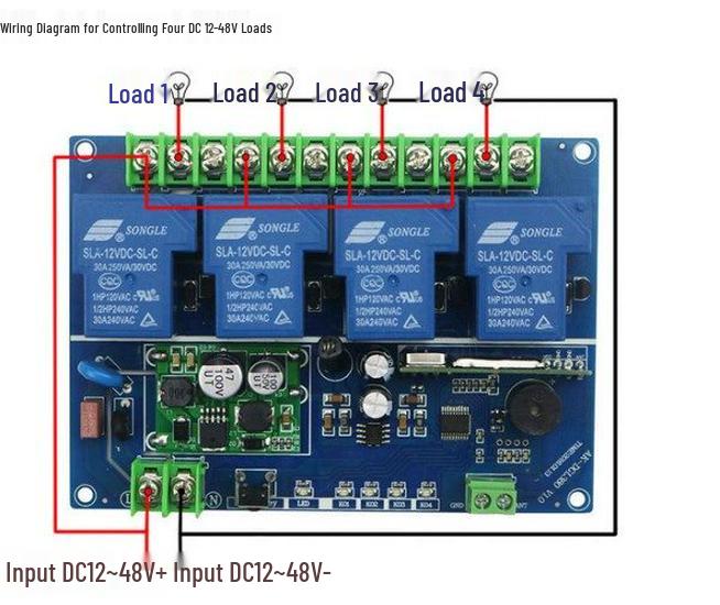 DC12V-48V 4-Way Remote Motor & Lighting Control Switch