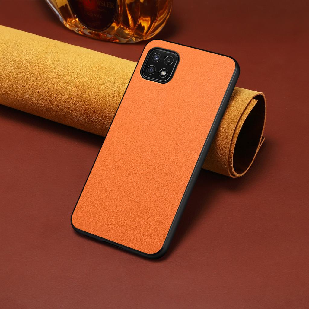 For Samsung Galaxy A22 5G (EU Version) Case PU Leather Fingerprint-Resistant Back Cover