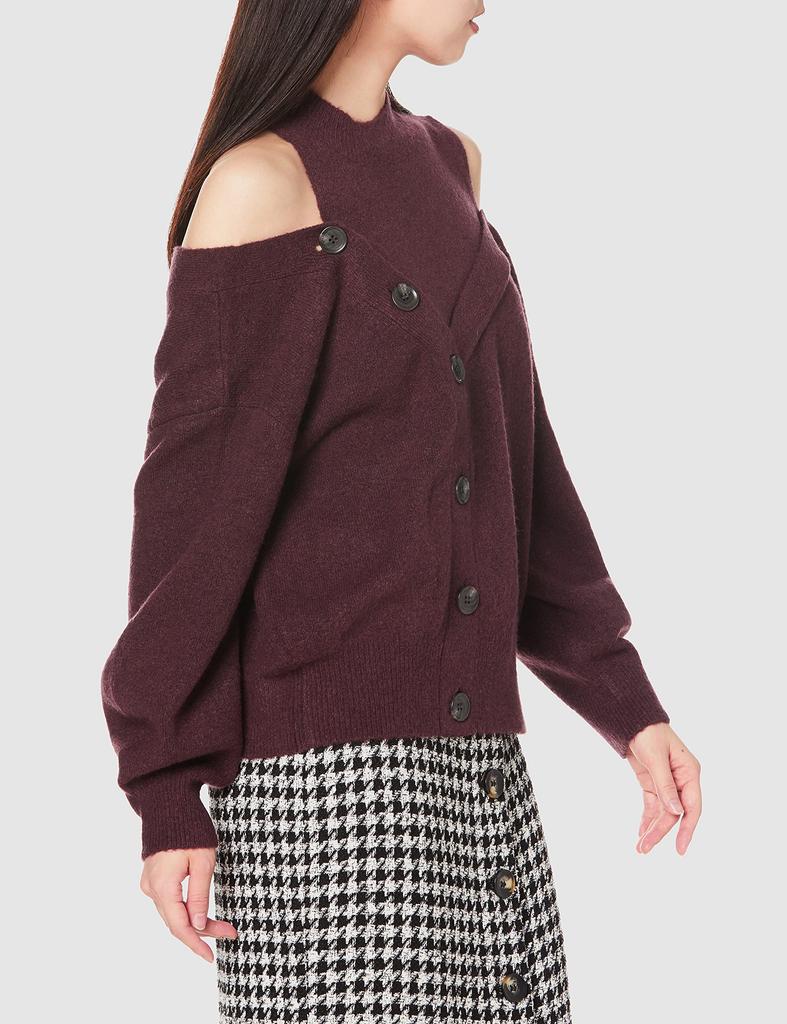 Snidel Open Shoulder Button Knit Pullover SWNT214129 BRD F Women's