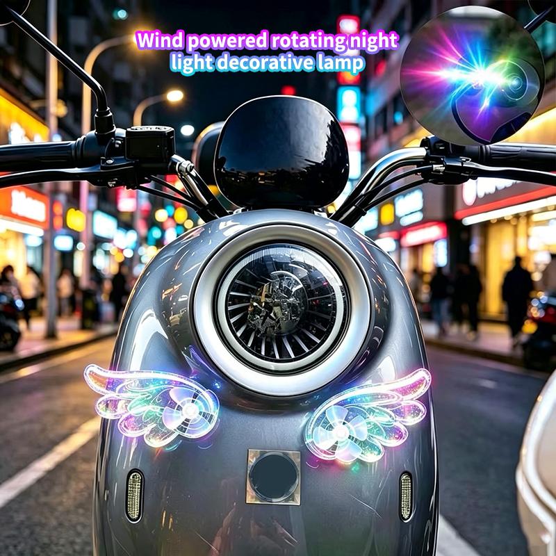 Removable Helmet Decoration Lovely Glowing Angel Devil Wings Stickers Easy To Install Motorcycle Motorbike Cycling Supplies