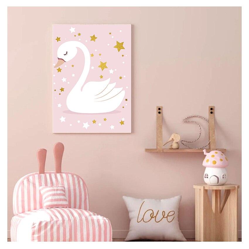 Satın alın Canvas Print Swan Wall Painting Nursery Art Posters Nordic ...