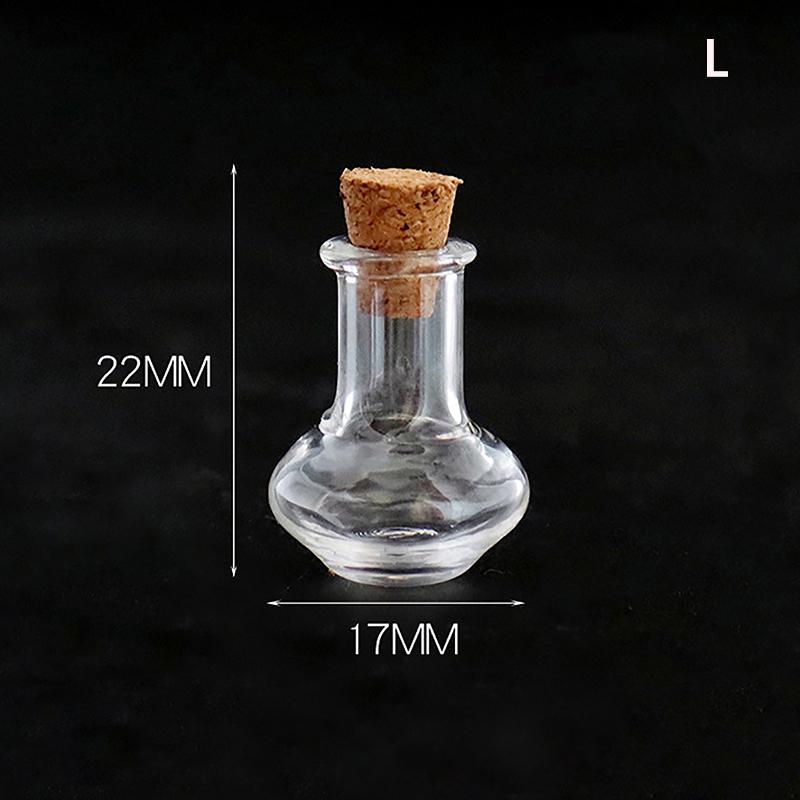 10Pcs Glass Bottles Miniature Bottle Mini Cork Glass Vials Diy Mini Wishing Drifting Bottle Wedding Party Decor Glass Jars
