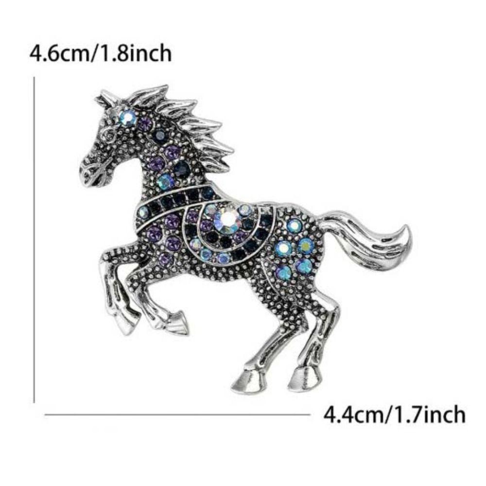 Luxury Zodiac Animal Lapel Pins Classic Metal Badge Pin Rhinestone Horse Brooches  New Year Gifts