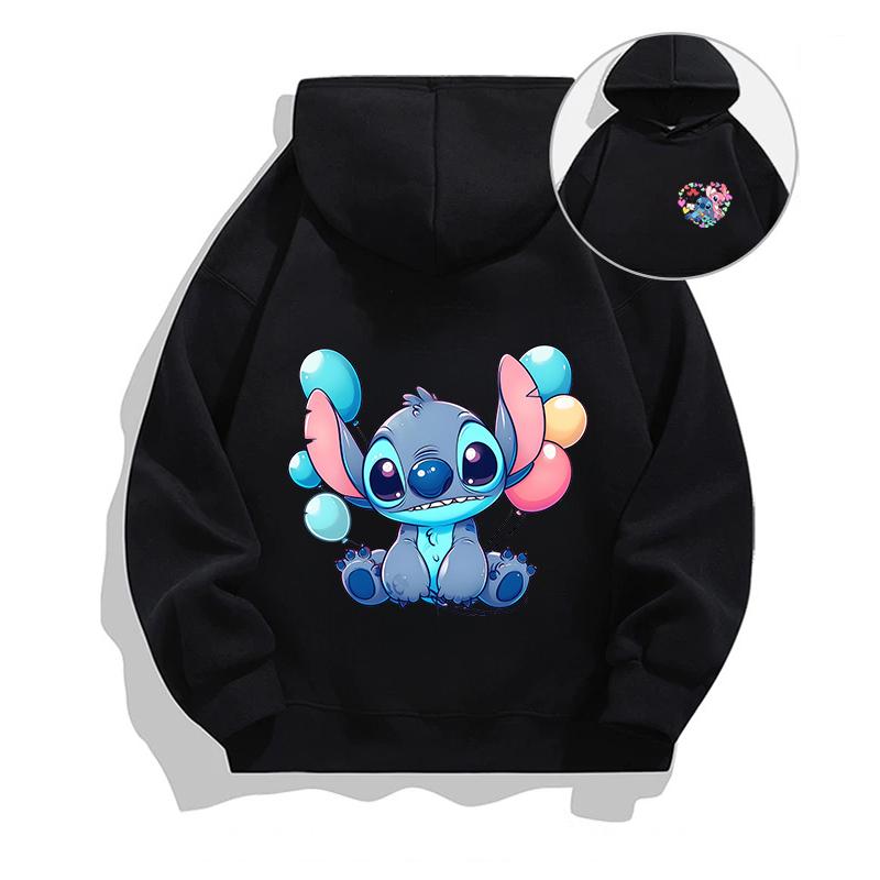Autumn Disney Cool Stitch Print Children's Hoodies Fashion Casual Boys Girls Long Sleeved Sweatshirts Tops Kids Pullover