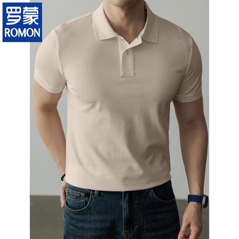 

ROMON Men s 100% Cotton Short Sleeve Polo Shirt M