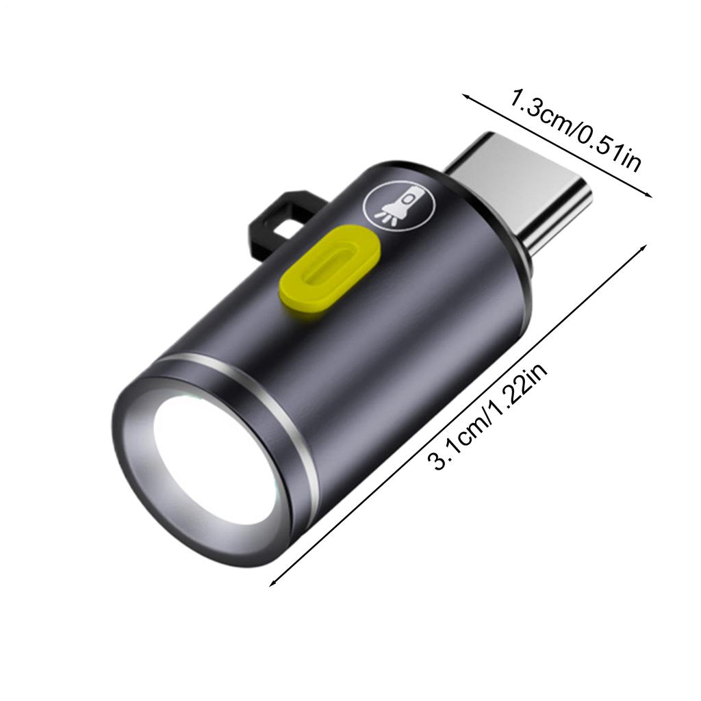Mini Type-C Flashlight Pocket Outdoor Lighting Device Outdoor Emergency Lamp Pocket Keychain Flashlights Small Torch Light