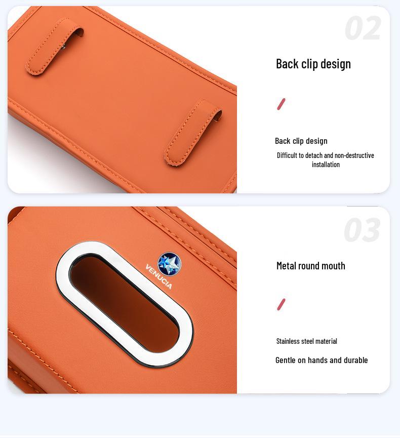 Venucia Multifunktionale Auto-Sitz-Aufbewahrungsbox: Taschentuch, Becherhalter & Organizer