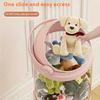 Round Plastic Doll Storage Bucket Multipurpose Large-Capacity Clear Plush Toy Organizer for Home Ornament Storage Christmas Gift