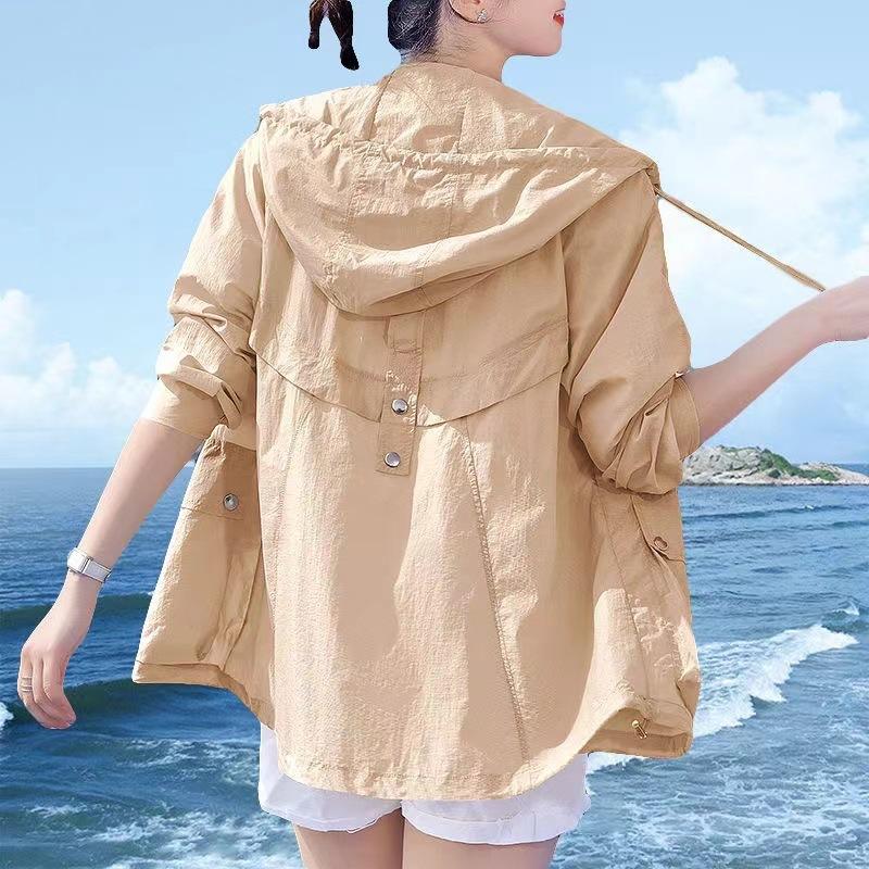 

Large Size Embroidered Summer Sun Protection Shirt Breathable Sun Protection Clothing, Women s Loose Short Jacket XXXXL