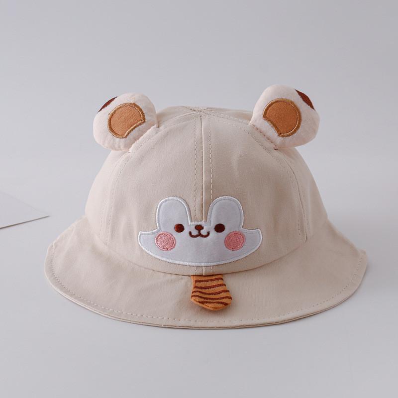 

Cute Cartoon Tie Fisherman Hat For Baby Boys Girls Sun Protection Spring Summer бежевий