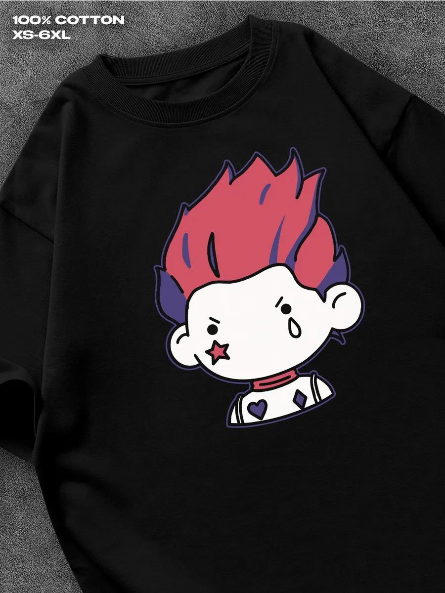 Футболка Hunter x Hunter Мужская футболка Женские футболки с принтом букв Футболка с коротким рукавом Повседневная уличная футболка Топ XXXXL