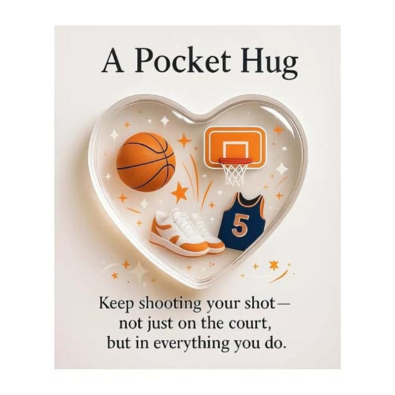 Portable Sports Theme Acrylic Pocket Hug Card Handmade Gift Perfect for Parties and Daily Surprises