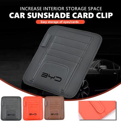 For BYD Car Sunvisor Storage Clip Multi-Pocket Card Ticket Clip Organizer Interior Accessories Song Tang Dmi Qing Yuan Plus Atto