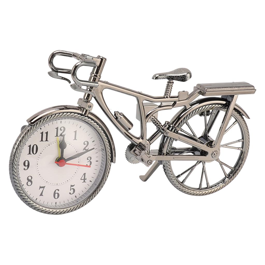 Fahrraduhr Lebensechtes Vintage Dekoornament Kompakter Tischwecker für Zuhause Wohnheim Büro