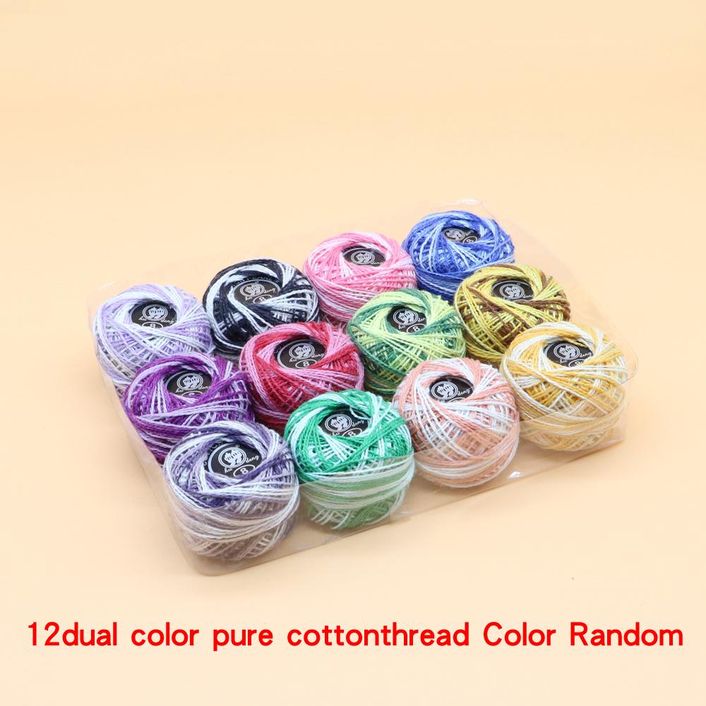 

1 коробка 12/16-цветных ниток для ремонта вышивки крестиком вручную, ниток для вязания крючком и кружевной вышивки