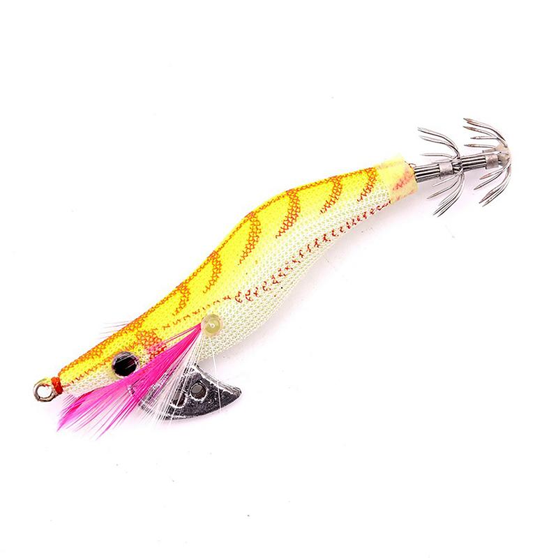 Momeală Luya 9 Culori 2.0# Crevete de Lemn Strălucitor 8Cm/8G Cârlig Calamar Cuțit Momeală Crevete din Spate Ac Calamar