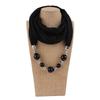 Scarf Necklace Ethnic Chiffon Solid Tassel Gorgeous Beaded Pendants Jewelry Necklace Scarf Fashion Accessories
