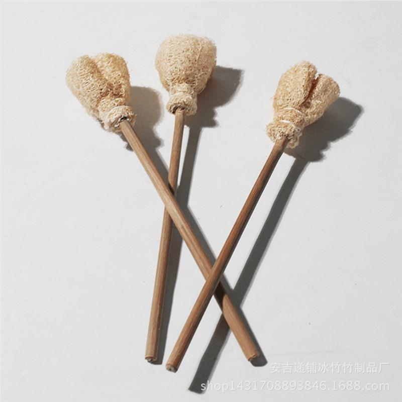 3PCS Hand-Made Loofah Loofah Pen Cleaner Cup Brush Teapot Brush Loofah Brush Kung Fu Tea Ceremony Parts