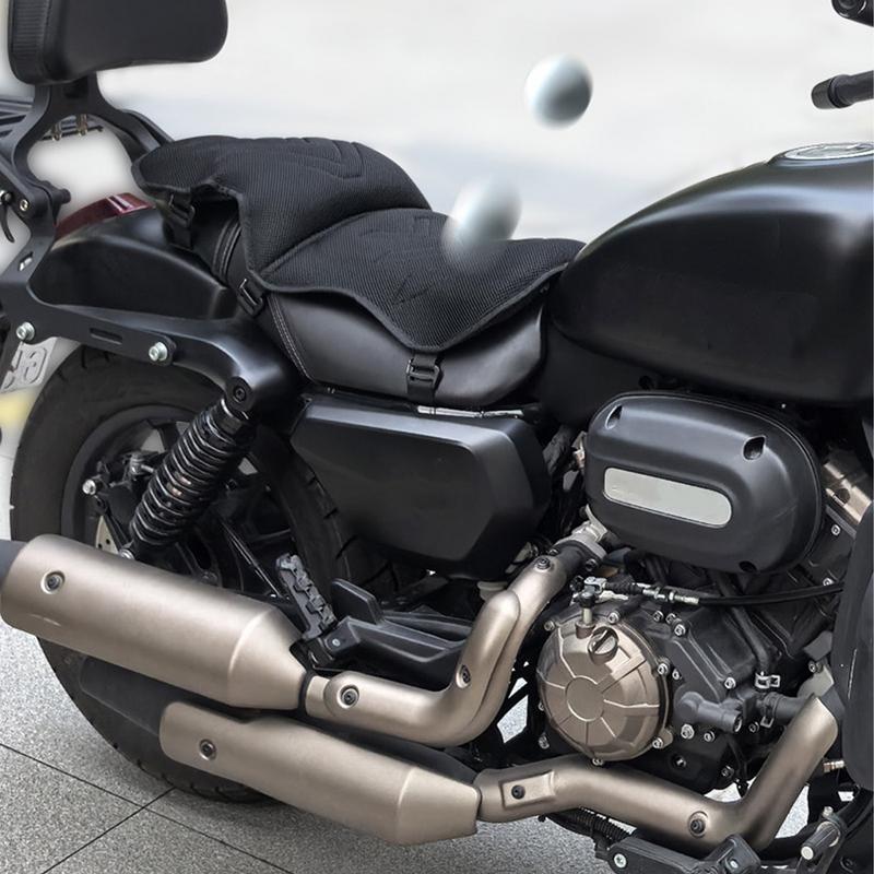 Motorcycle Seat Cushion Two-Seater Motorcycle Passenger Seat Cushion Shock-Absorbing Moped Accessories Pillion Cover For Riding