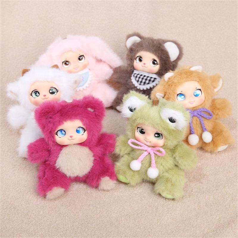 Fashionable Plush Doll Keychain In Sitting Pose 16cm Long Fashion Backpack Charm For Personalizing Keys And Bags