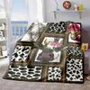 2026 New Arrivals 1pc Cozy Flannel Farmhouse Cow Pattern Blanket Enjoy The Rustic Charm At Home, Soft And Warm, Perfect Holiday Gift for Best Friends
