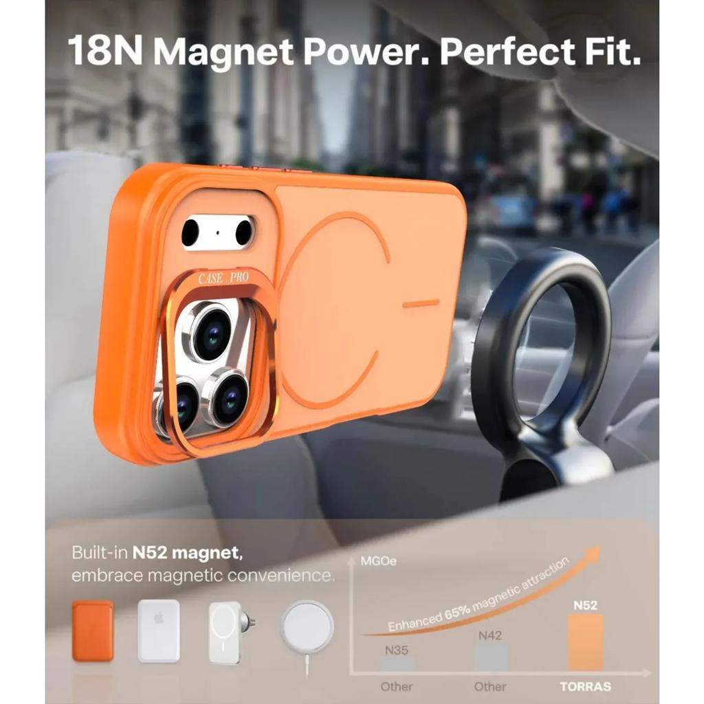 Liquid silicone Strong Magnetic Matte Metal Lens Stand Case For iPhone 17 Air 16 15 14 Plus 13 12 17 Pro Max For Magsafe Cover