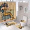 Sexy Mermaid Print Shower Curtains Set High Quality Bathroom Curtain Set Anti-Slip Bath Rug Mat Soft Carpet Toilet Lid Cover