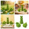 Simulation Moss Easter Decorations Moss Green Easter Bunny Figurines  Garden Decorations