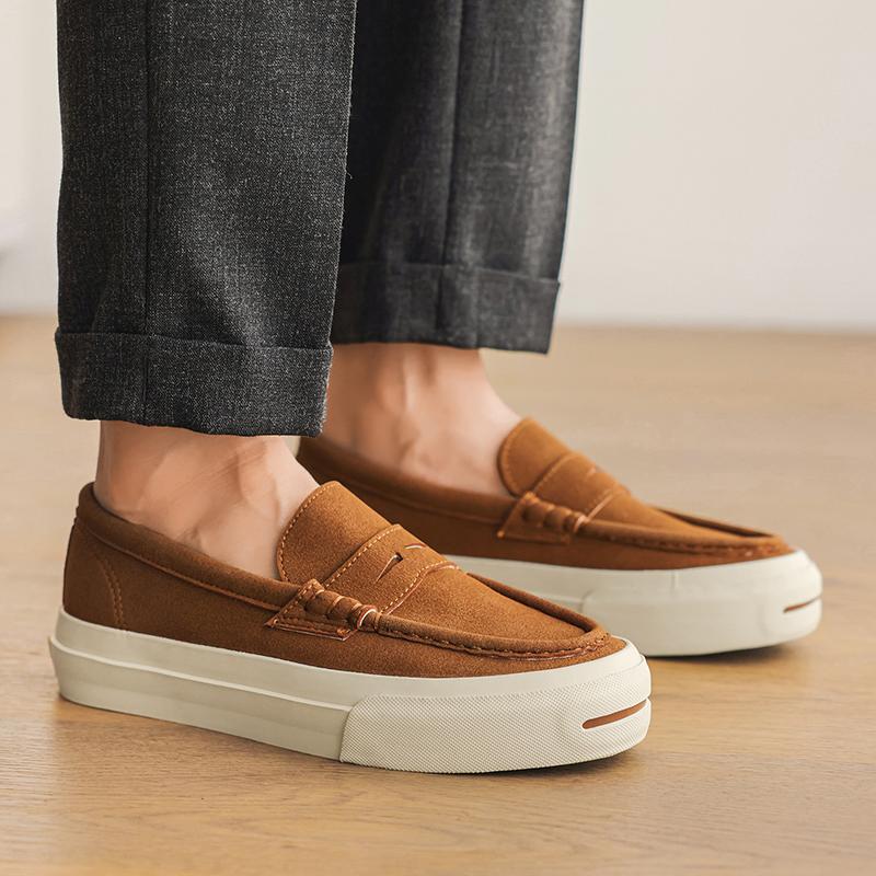 Fashion New Men's Casual Shoes Breathable Walking Sneakers Lightweight Slip-On Loafers Men Handmade Non-Slip Sole Fashion Driving Shoes