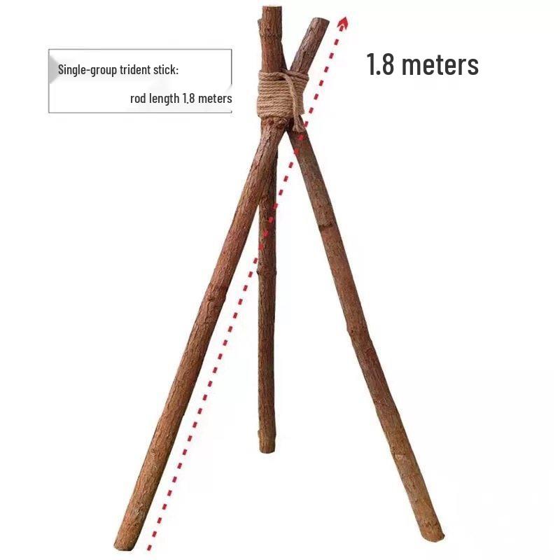 Wooden Tripod Camping Rack for Pots & Bonfire Parties