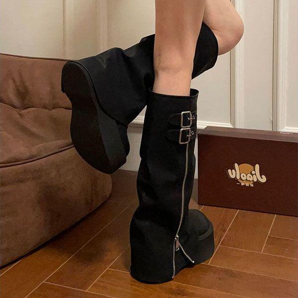 Sweet and Cool Babes, But Knee Boots, Children's Spring and Autumn Models 2025 New Long Boots, Small Pants, Thick-soled Boots, Tall Boots.