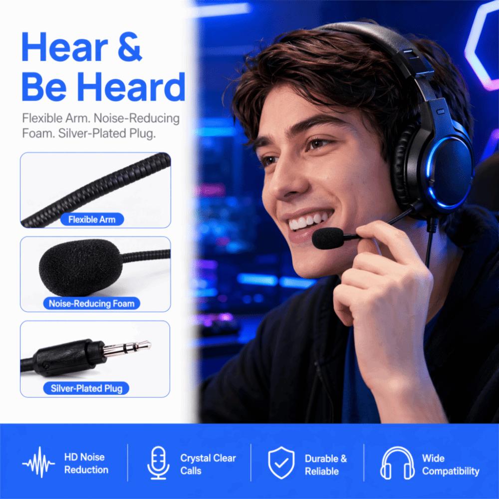 3.5mm Plug Replacement Game Mic for Logitech G233 G433 Gaming Headset Gaming