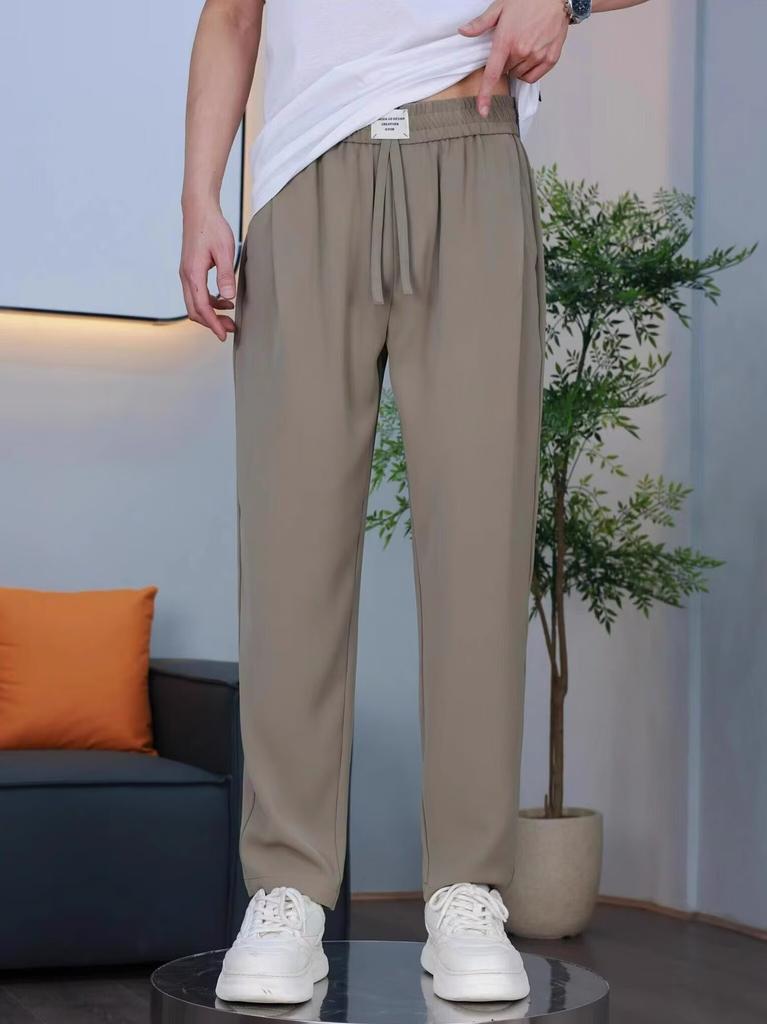 Spring and summer drape pants men's light luxury and silky anti-wrinkle drape pants straight pants autumn and winter versatile casual pants men