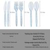 Nuevo Juego de Cubiertos Desechables Dorado Transparente - Cuchillo, Tenedor y Cuchara para Postres y Fiestas