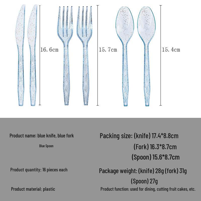 Nuevo Juego de Cubiertos Desechables Dorado Transparente - Cuchillo, Tenedor y Cuchara para Postres y Fiestas