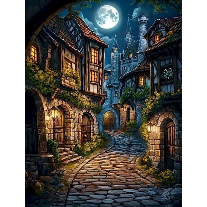 

GATYZTORY Town Painting By Numbers Create Wall Art Crafts DIY Kits for Beginners Landscape Craft Supplies Hand Painting Canvas P 30x20cm no frame