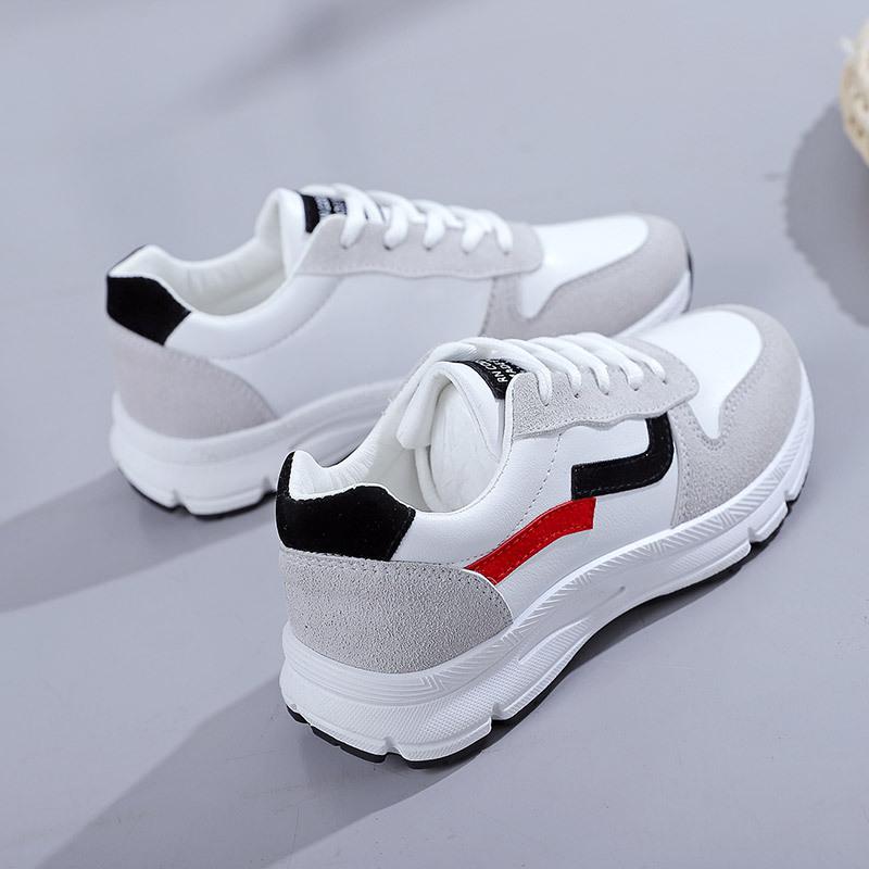 Pantofi de alergare antiderapanți casual din piele pentru femei, stil coreean, de primăvară