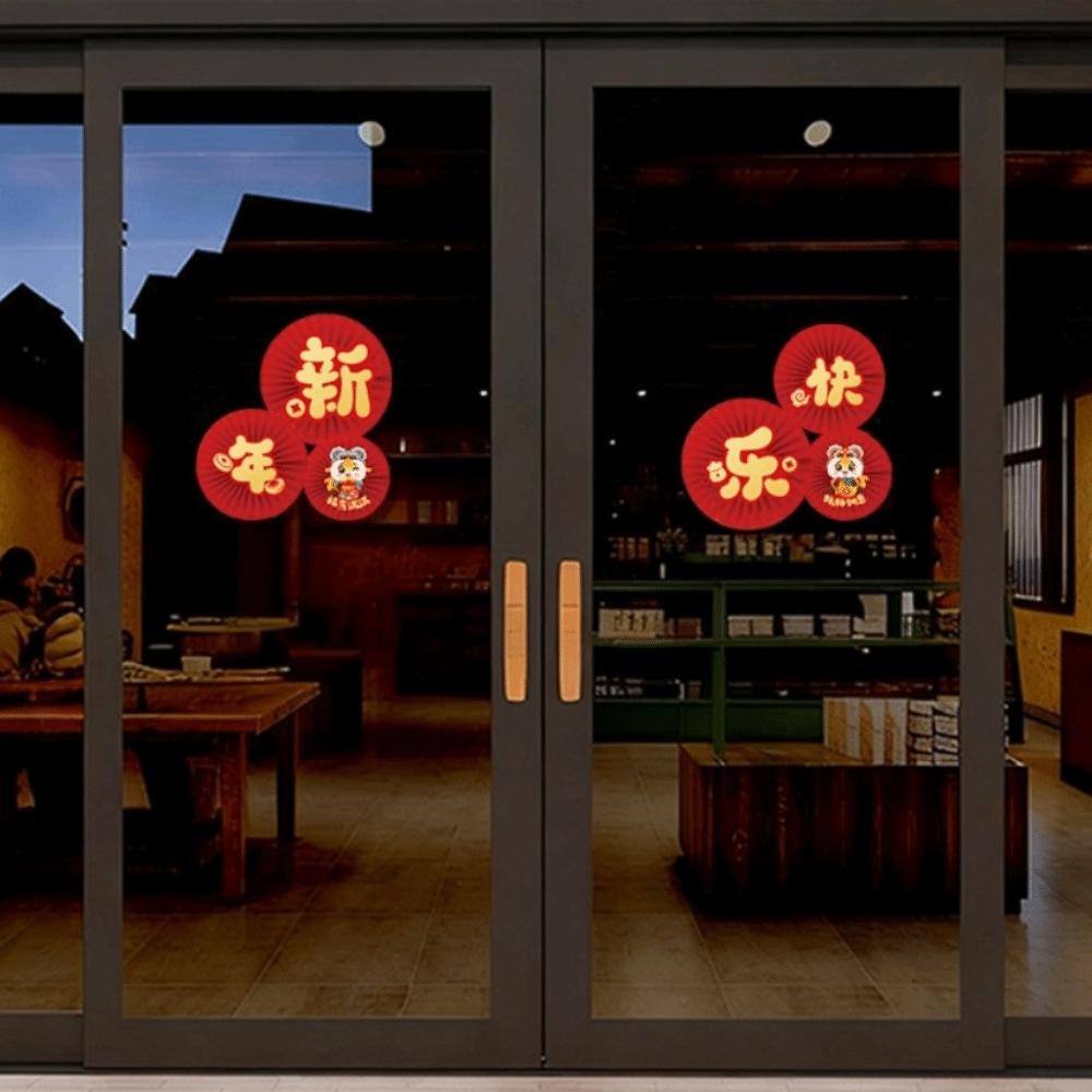 2026 Pferd Neujahrsaufkleber Antistatisch Rot Neujahrsbänder Girlanden Frühlingsfest Glasaufkleber Festliche Neujahrsvorräte