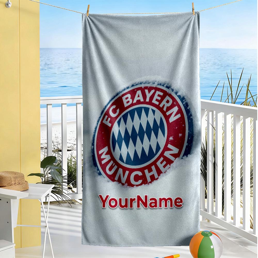 Asciugamano da Spiaggia Personalizzato Bayern Monaco Asciugatura Rapida Morbido Microfibra Adatto per Sport Viaggi Nuoto Yoga Bagno Spiaggia e Piscina