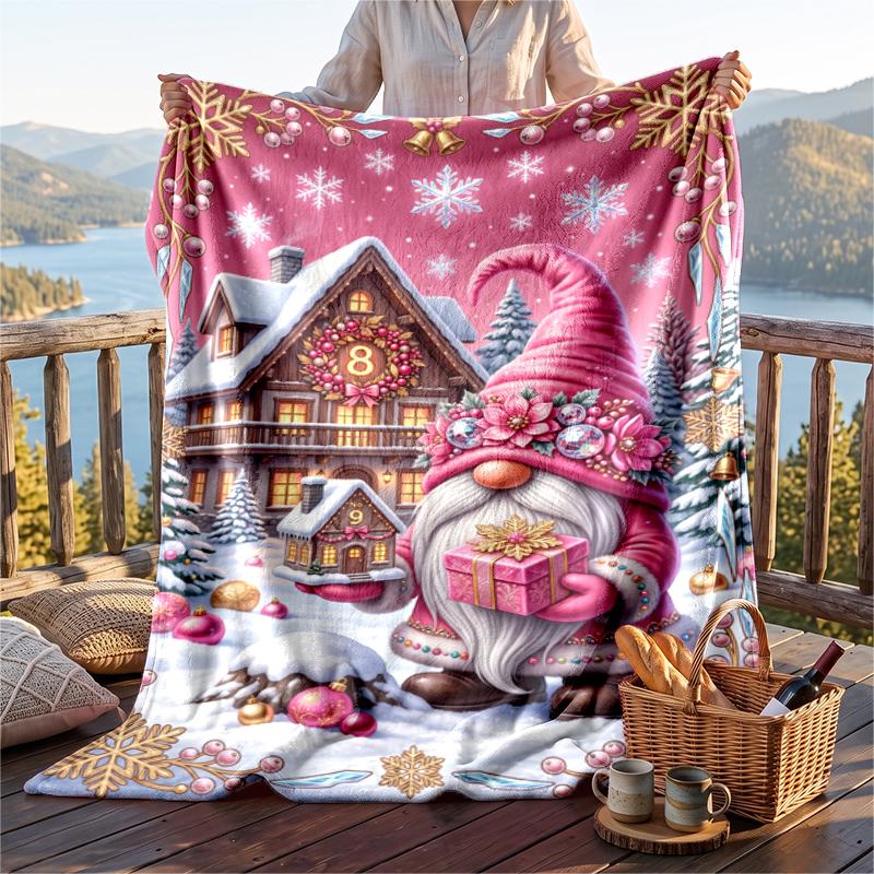 Christmas Flannel Throw Blanket Soft Warm Cozy For Sofa Bed Indoor Home Use Great Holiday Gift