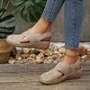 Plattform-Damenschuhe mit dicker Sohle und atmungsaktiven Klettverschluss-Flip-Flops