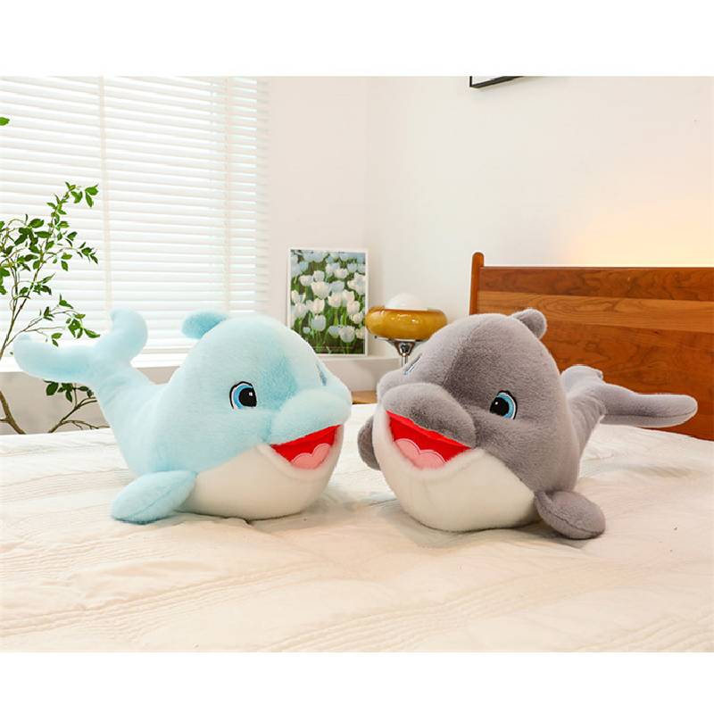Cartoon Plush Dolphin Toy Sofa Cushion Children Marine Animal Doll Home Decor